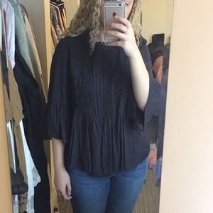 Dark grey Target top with embroidered